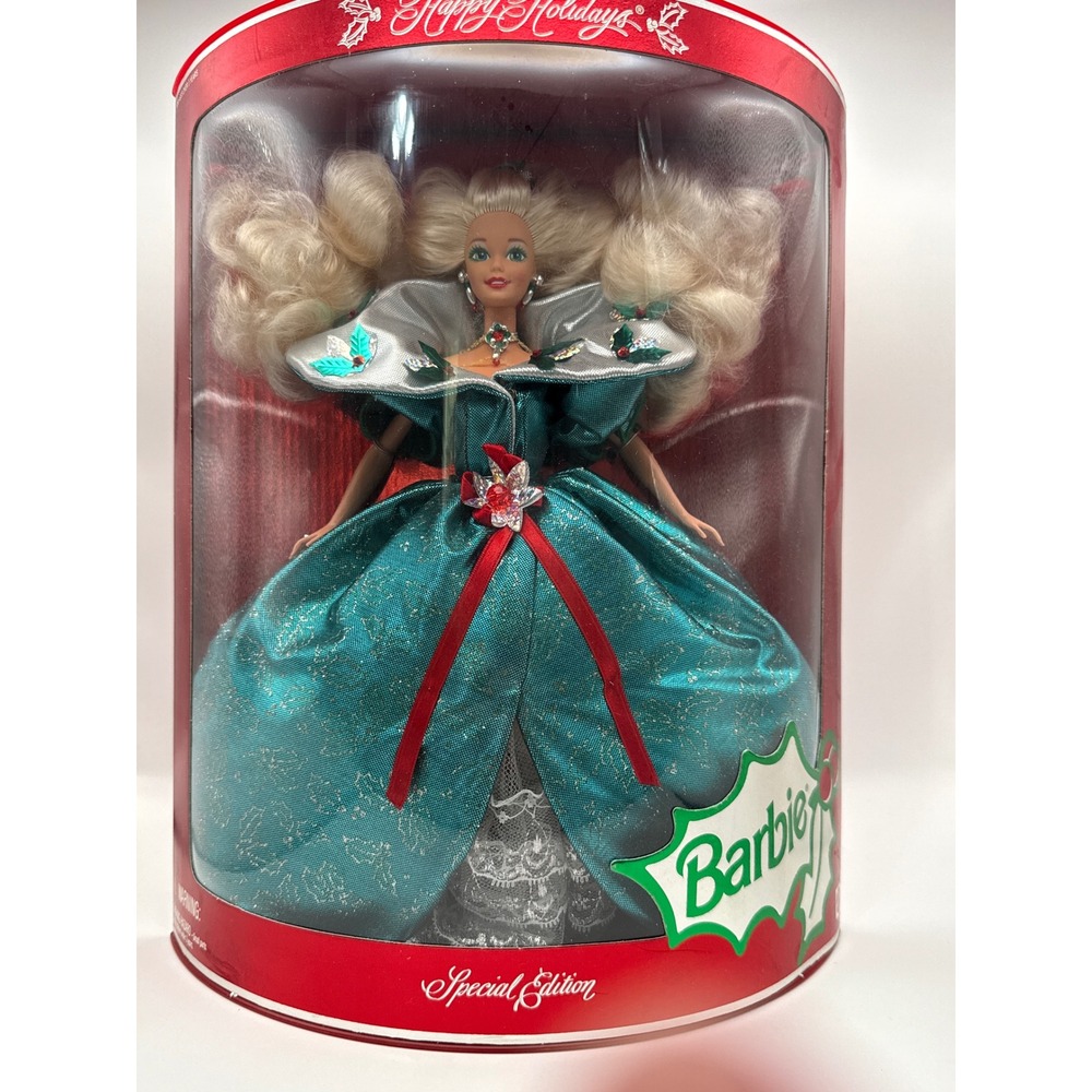 1995 Happy Holidays Barbie Special Edition Emerald Green Gown 14123 Mattel NEW
